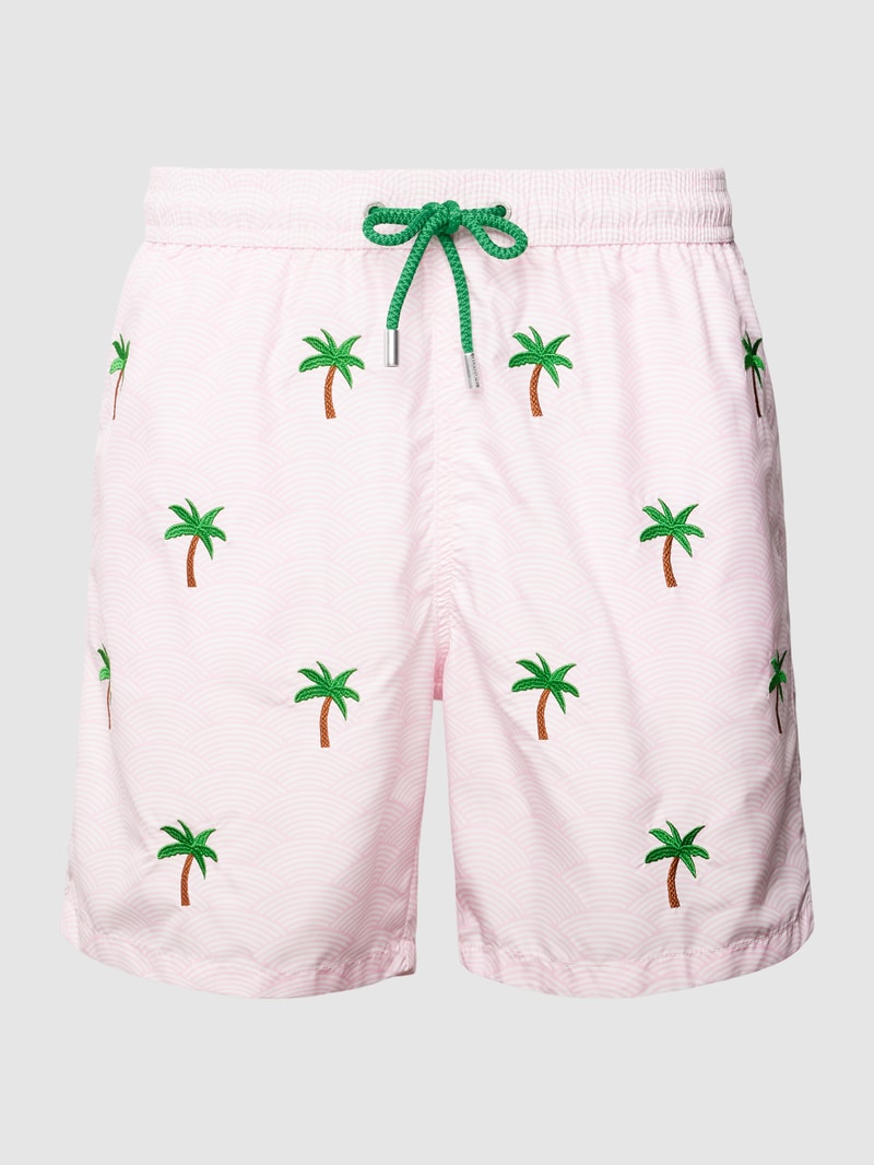 Badehose mit Motiv-Stitching Modell 'LIGHTING EMBROIDERY' in rosa