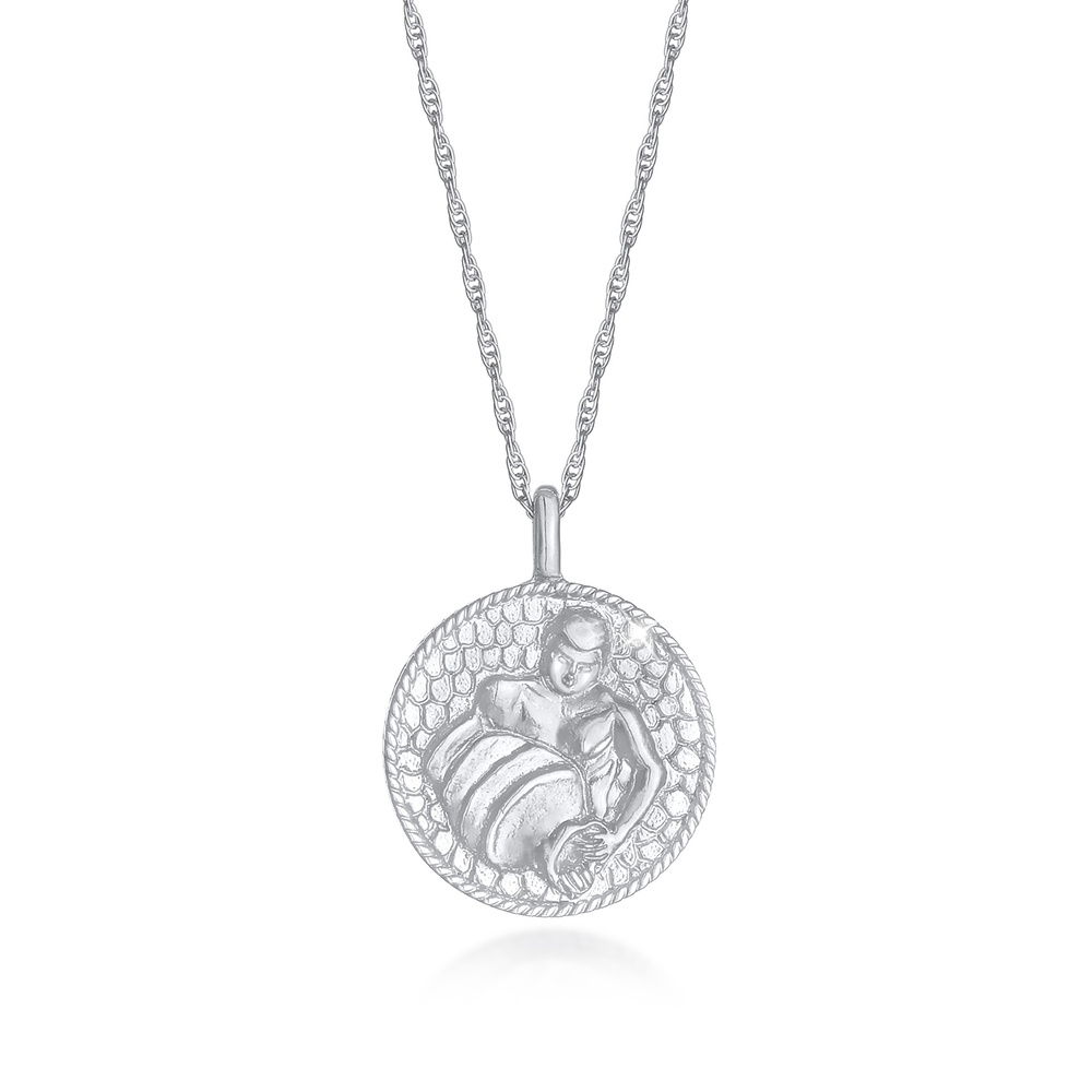 Elli Elli Collier Zodiaque féminin Verseau Pièce de monnaie antique Trend Astro en arg Bijoux