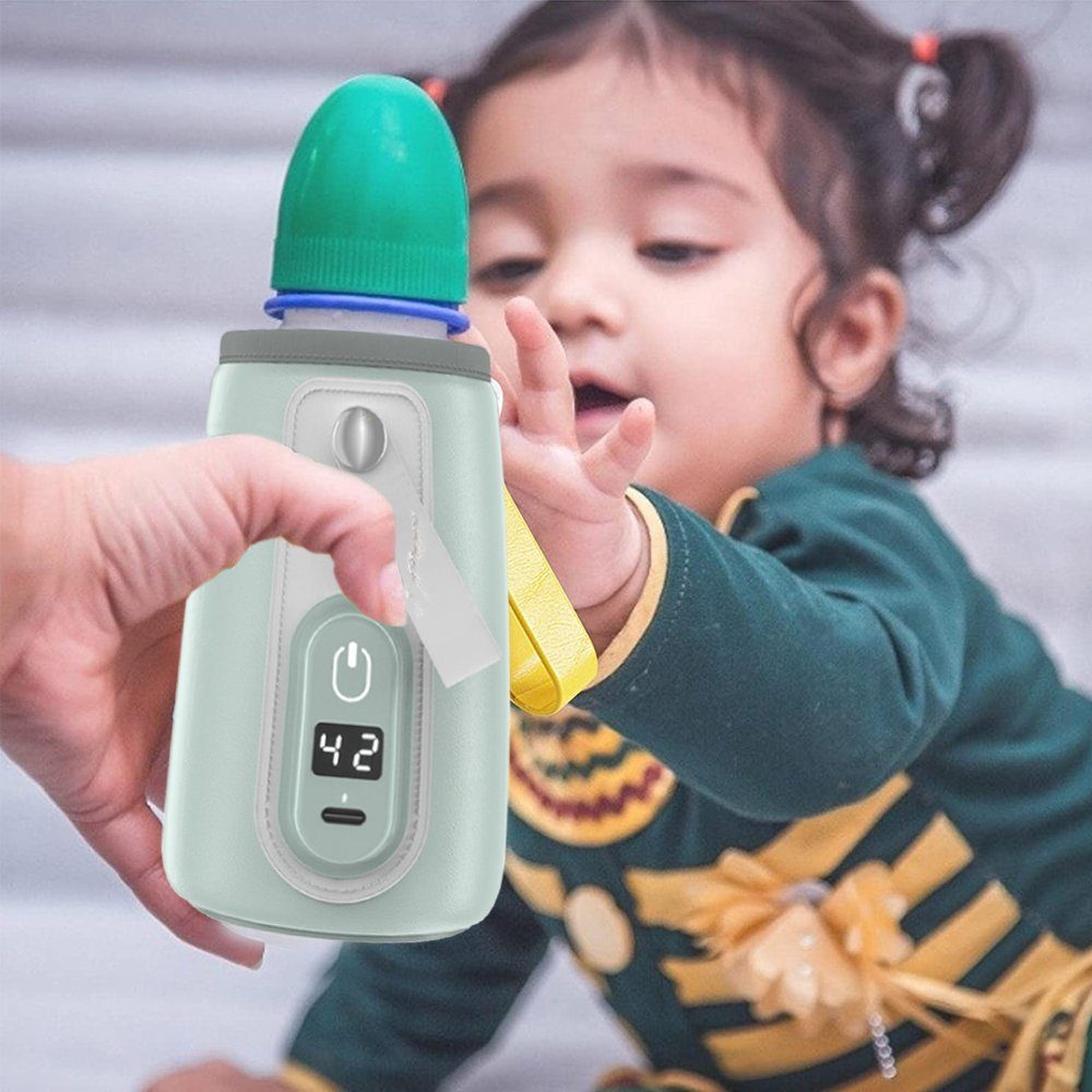 FeelGlad Babyflaschenwärmer Tragbar, mit Griff, schnelle Erwärmung, LCD
