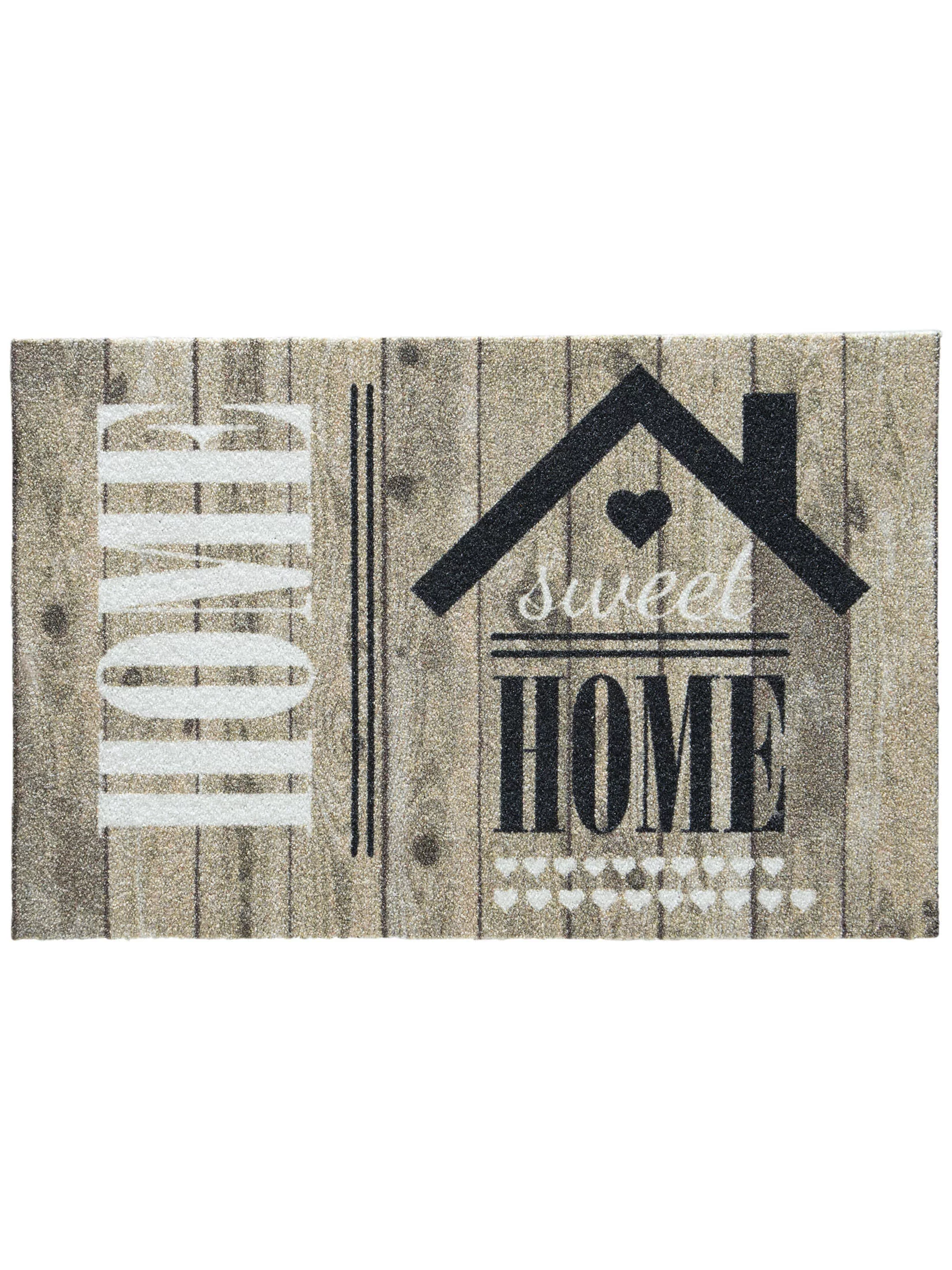 Vintage Wood Sauberlaufmatte, Home Sweet Grey