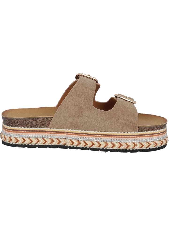 palado Plateau-Pantoletten in Beige günstig kaufen