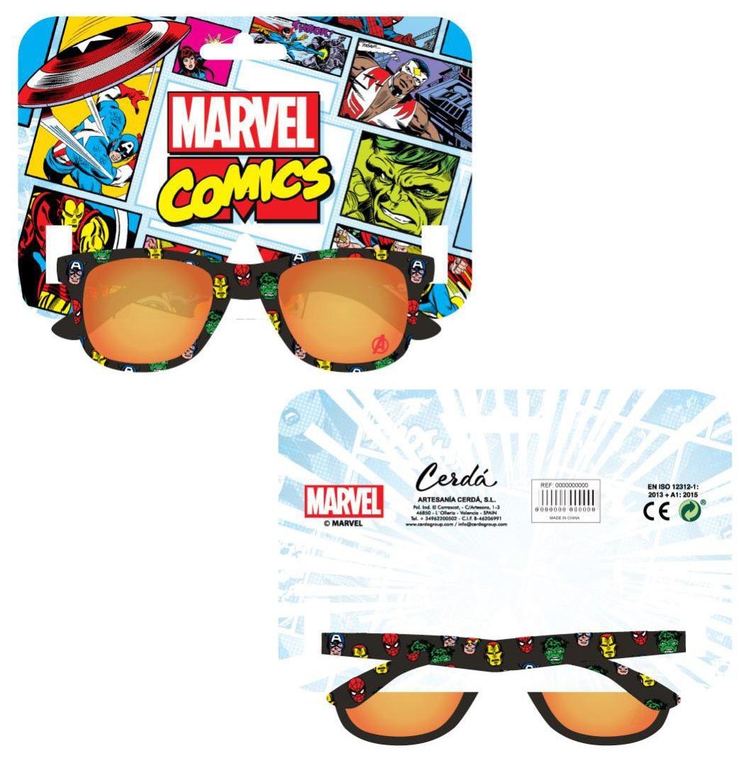 MARVEL Sonnenbrille Kindersonnenbrille Avengers Marvel getönt, Jungen, Mädchen, UV 400, Kinder Sonnenbrille, Dunkelblau, Allround Brille für den Sommer UV400 Schutz, Kindersonnenbrille