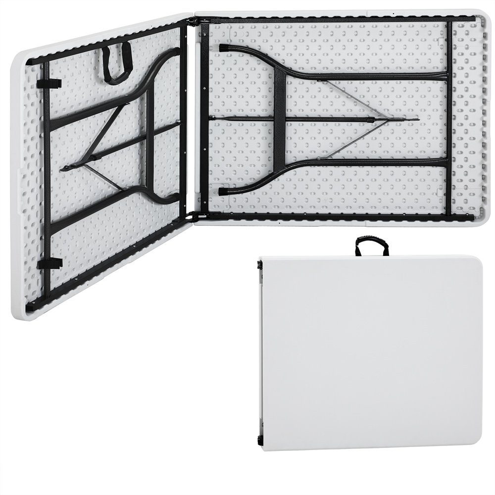 Casaria Klapptisch (1-St), 183x76cm Klappbar Wetterfest Tragbar Garten Camping Balkon Tisch Weiß