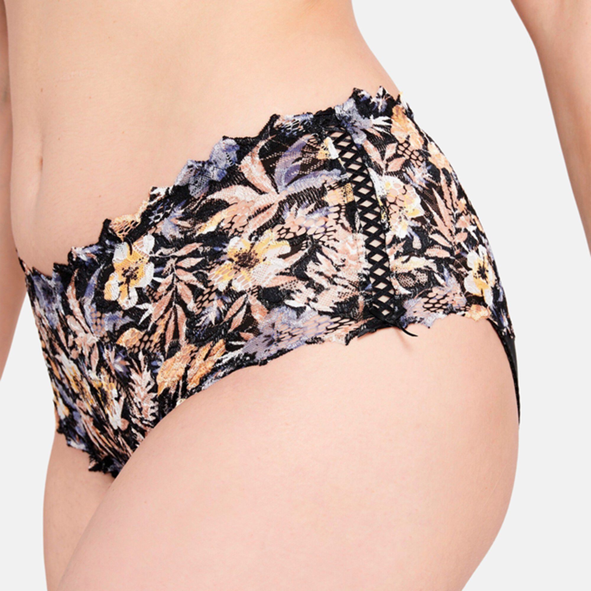 Culotte haute dentelle imprimé floral Arum