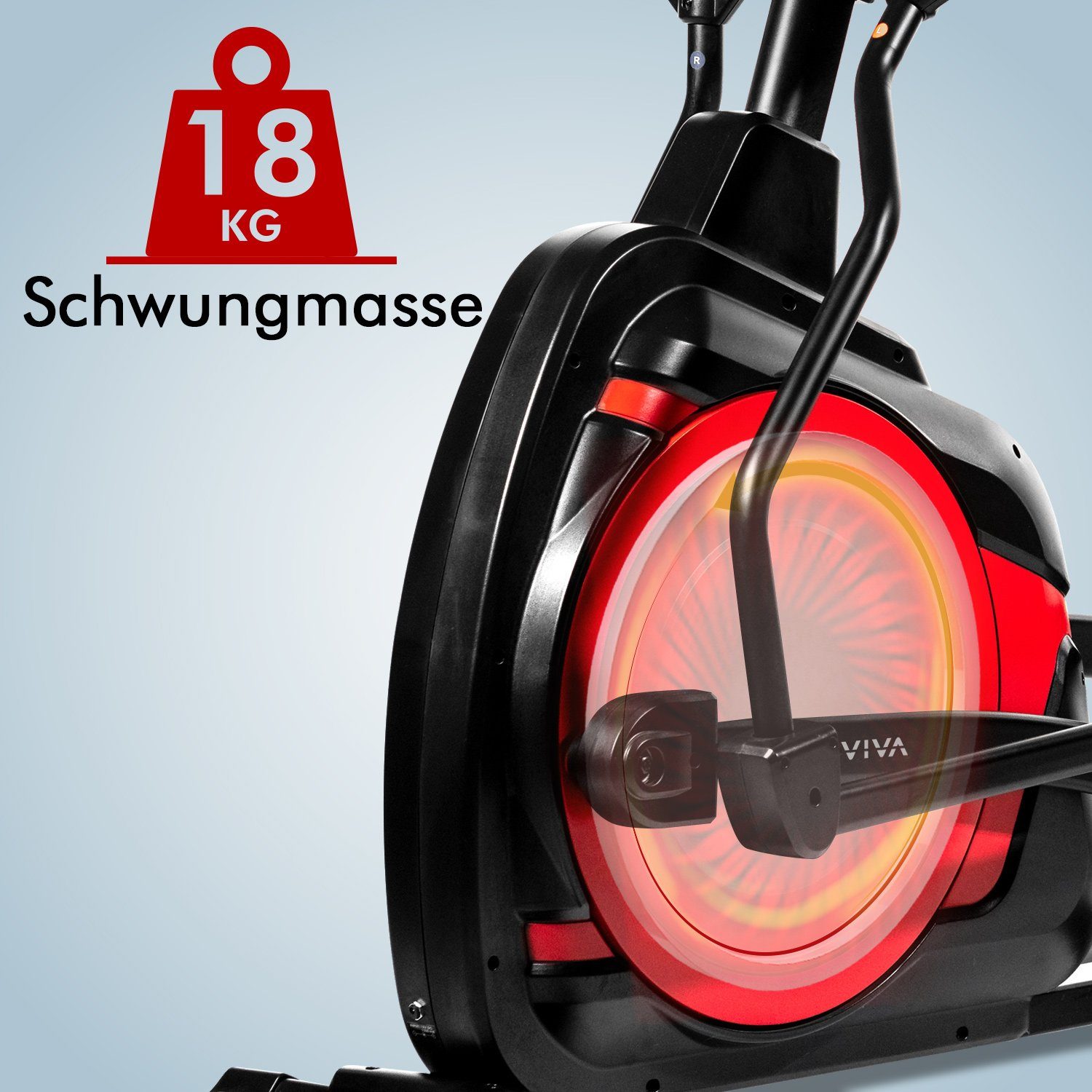 AsVIVA Ellipsentrainer-Ergometer AsVIVA E4 Pro Bluetooth, LED Display mit Tablet- bzw. Smartphonehalterung, App kompatibel