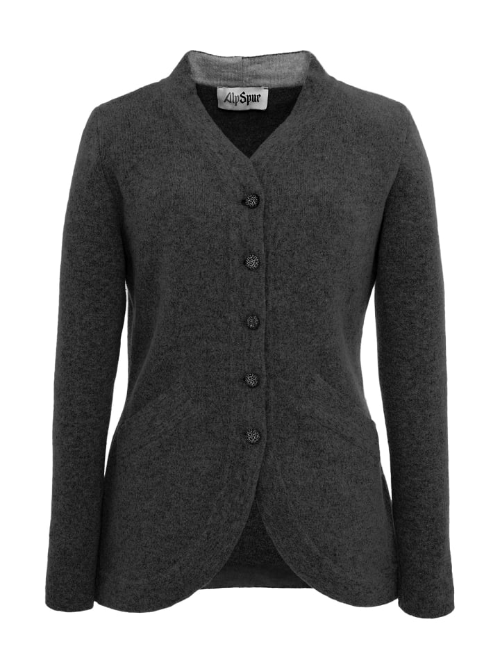 AlpSpur Strickjacke LISA11 in dunkelgrau günstig kaufen
