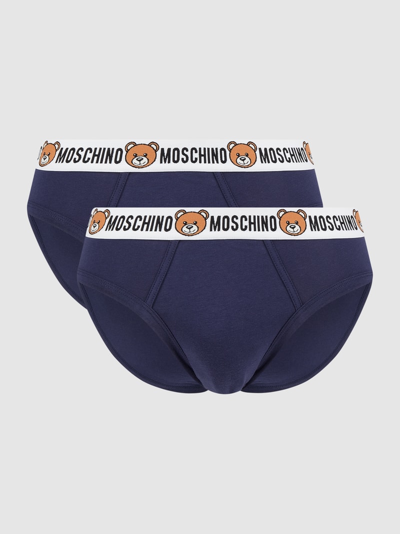 Slip mit Stretch-Anteil im 2er-Pack in blau
