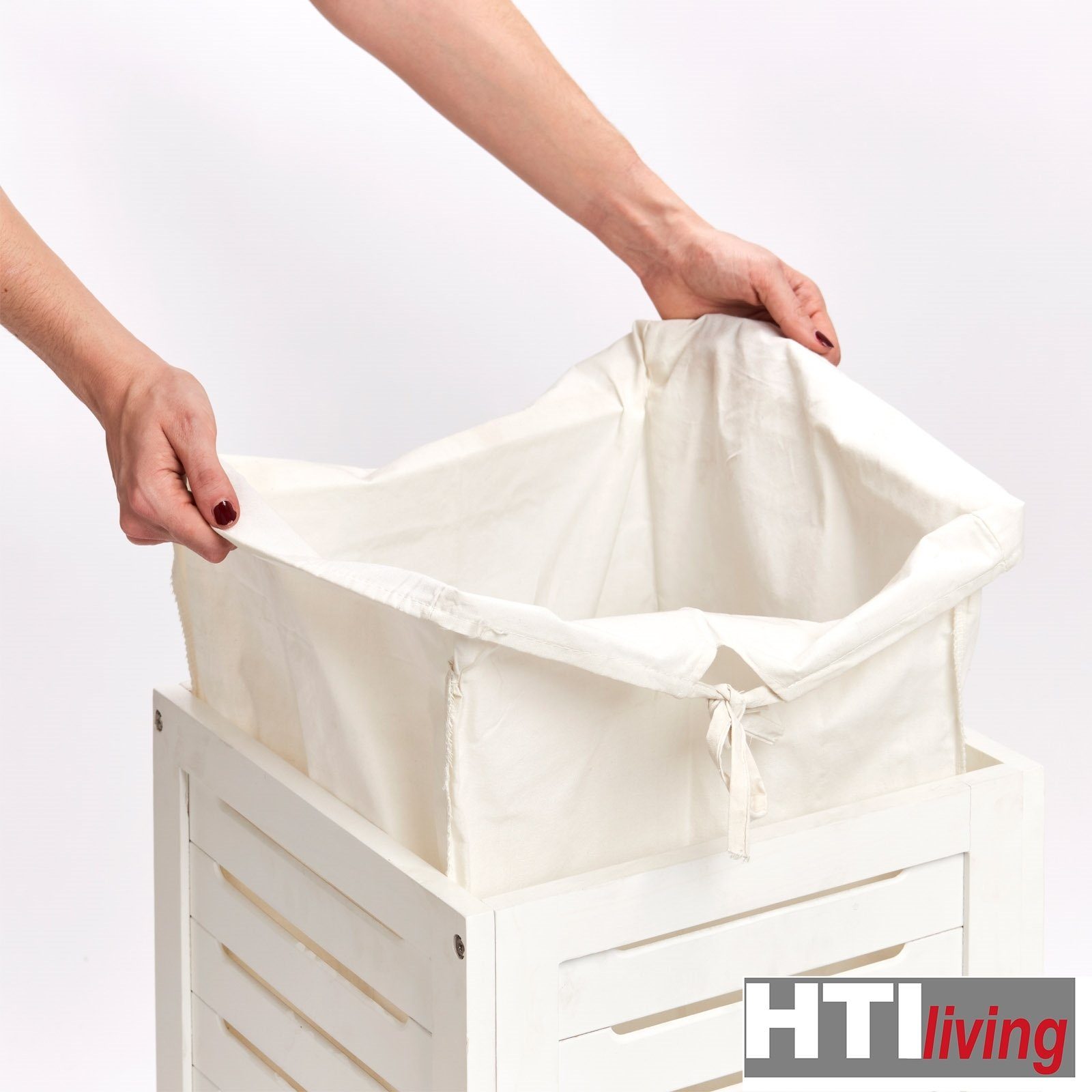 HTI-Living Wäschekorb Wäschetruhe weiß lackiert (Stück, 1 St), Wäschesammler