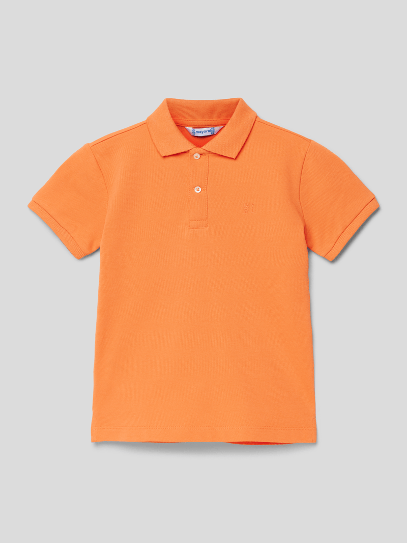 Poloshirt mit gerippten Ärmelabschlüssen in orange