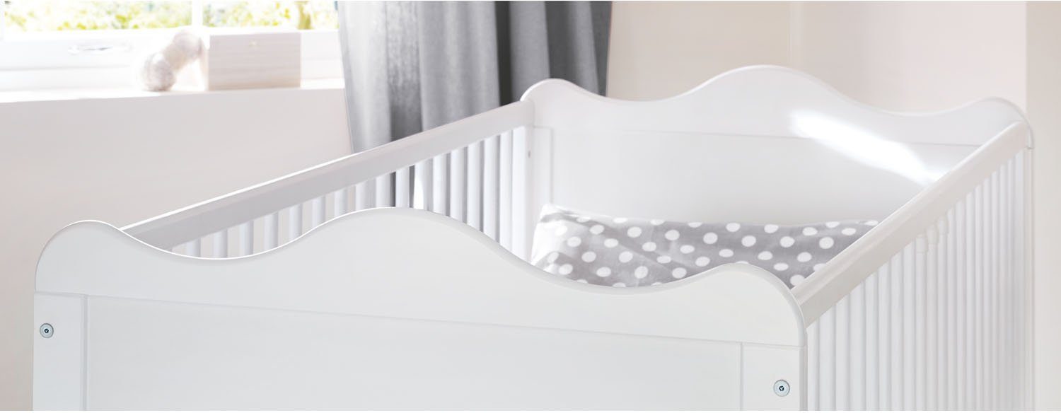 Pinolino® Babybett Florentina, Made in Europe, Liegehöhe 3-fach verstellbar, mit Schlupfsprossen