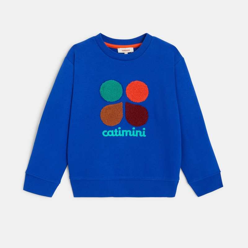 Sweat garçon molleton gratté bleu Catimini