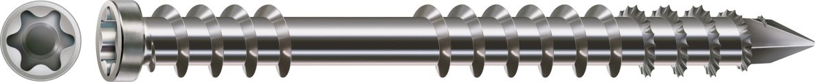SPAX 0537000500703 Vijak za terasu 5 x 70 mm, Navoj za montažu, Cilindrična glava, T-STAR plus T25, Odrezani vrh - 100 komada