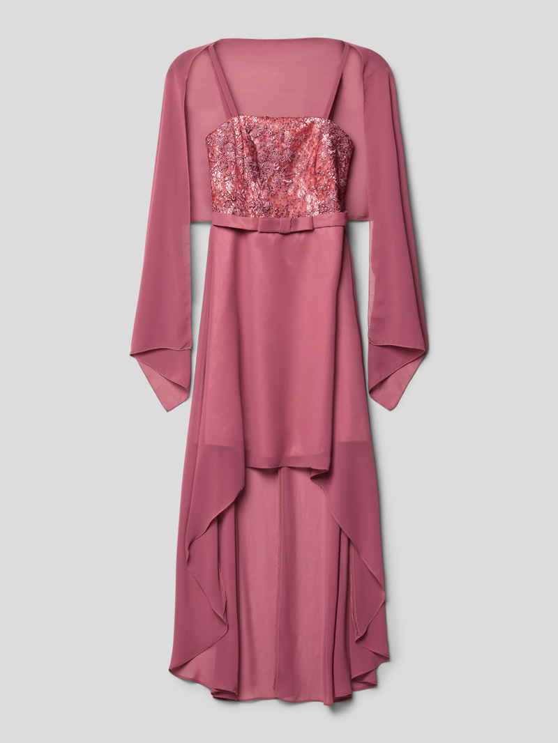 Cocktailkleid in Vokuhila-Optik in altrosa