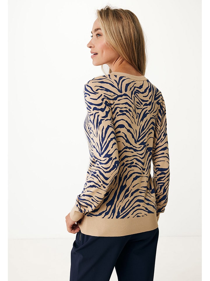 Mexx Pullover in Beige/ Blau günstig kaufen