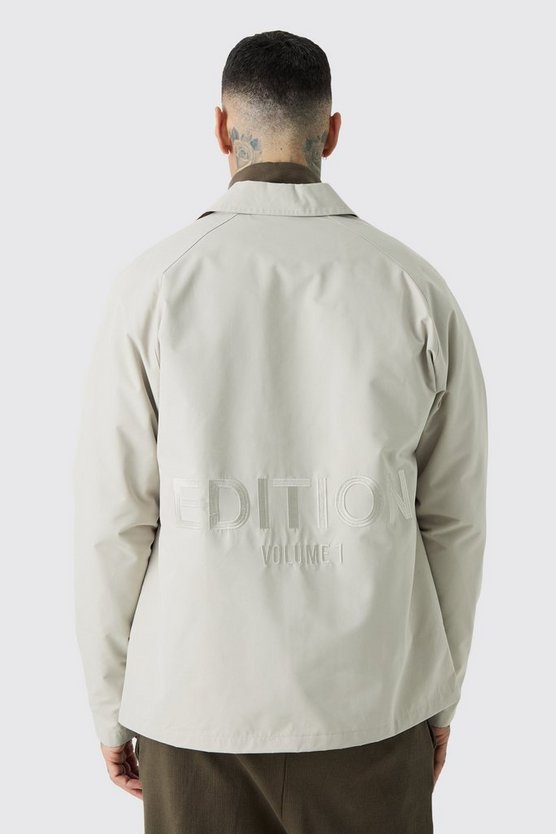 Tall bestickte Twill-Jacke