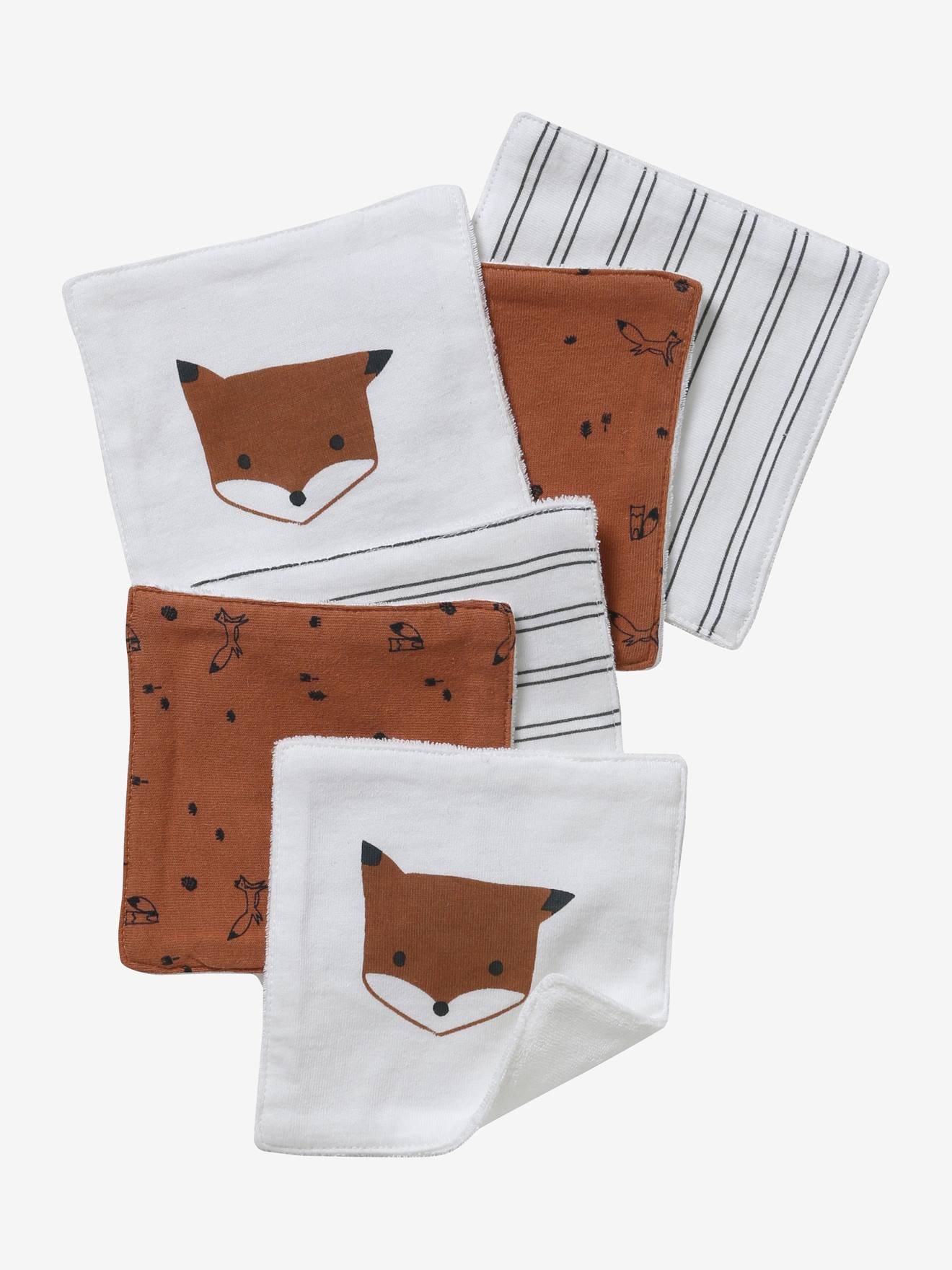 Lot de 6 lingettes lavables imprimé tigres
