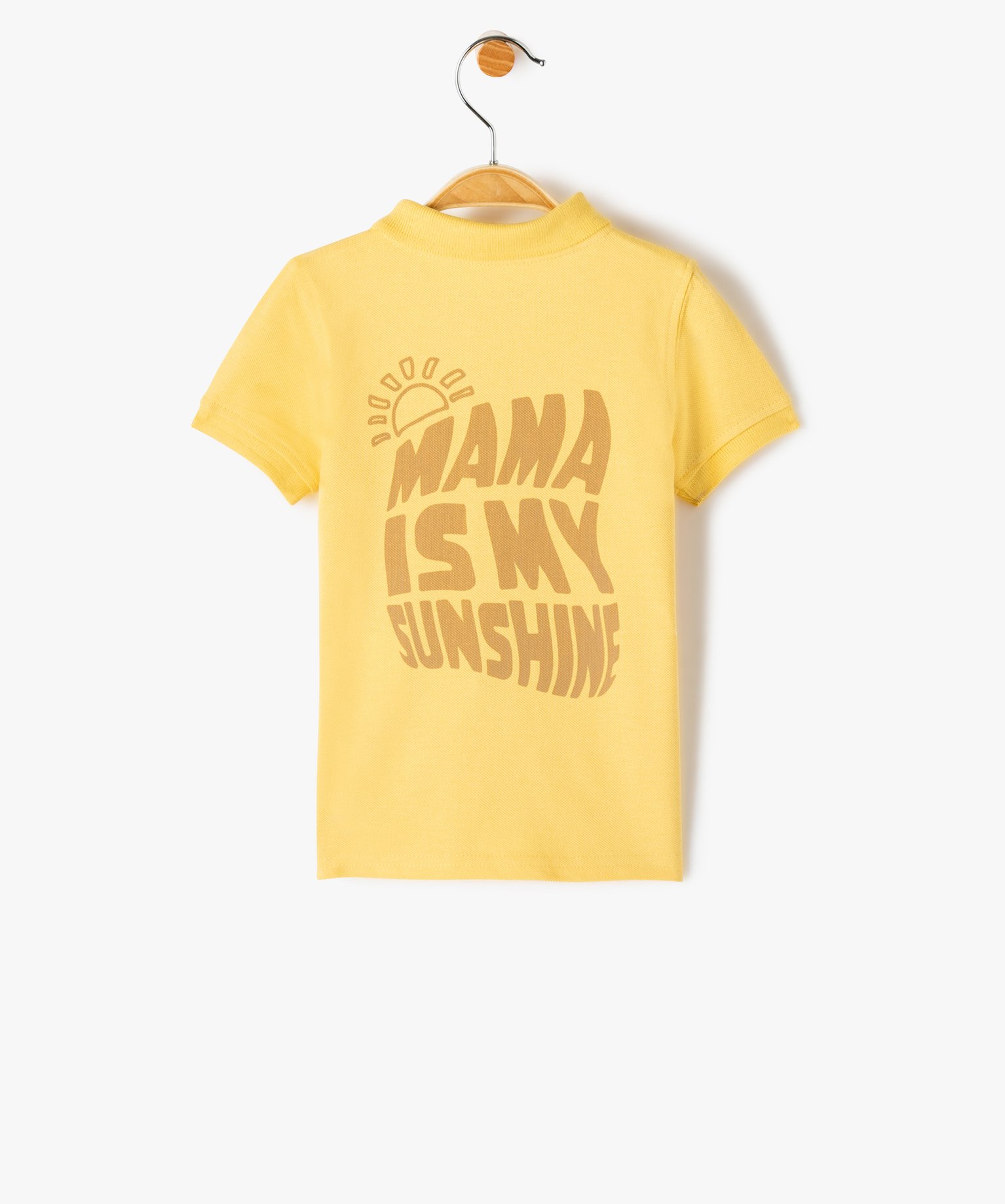 Polo bébé Garçon en maille piquée avec petit motif poitrine jaune | GEMO