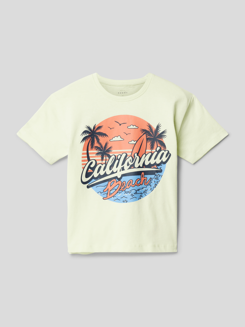 T-Shirt aus Baumwolle mit Motiv-Print Modell 'VAGNO' in weiß