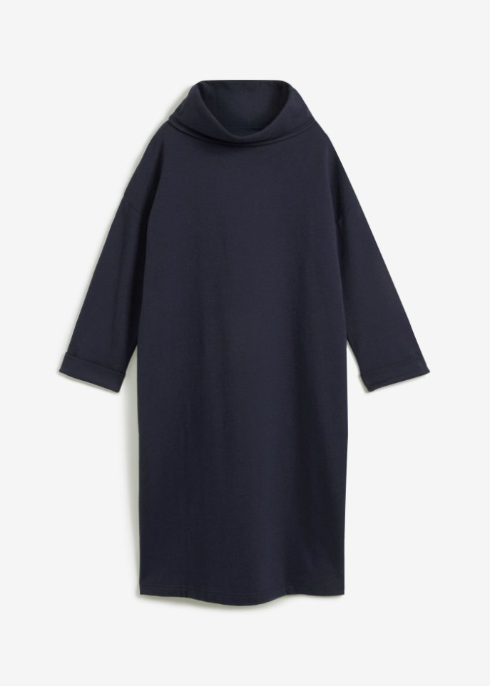 Sweatkleid mit weitem Kragen