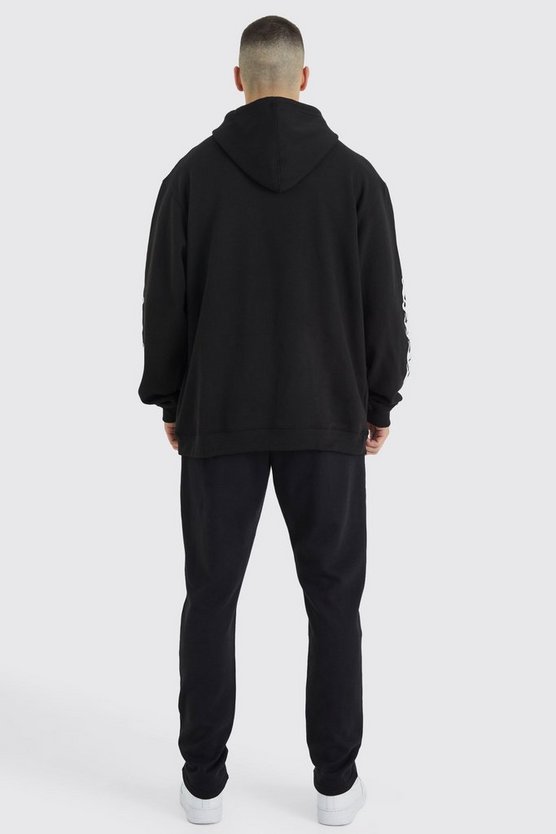 Tall Oversize Hoodie mit Flammen-Print