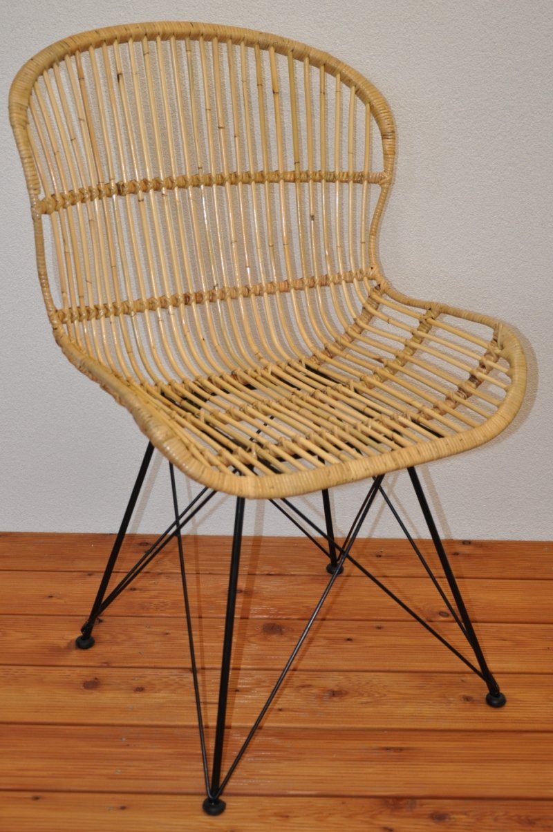 Rattani Rattanstuhl Rattanstuhl, Rattansessel Lagoa honigfarben, Rattan + Metall