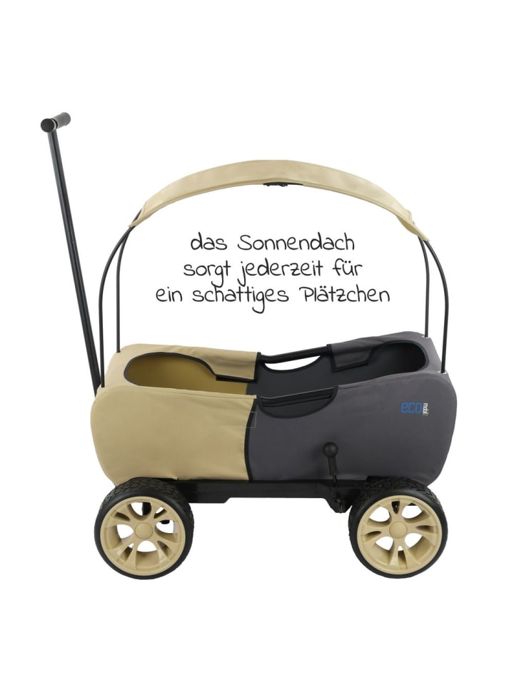 Hauck Bollerwagen Eco Mobil Safari - faltbar mit Dach, in beige,schwarz günstig kaufen onesize