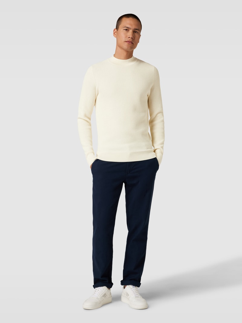 Strickpullover mit Stehkragen Modell 'Opale' in offwhite