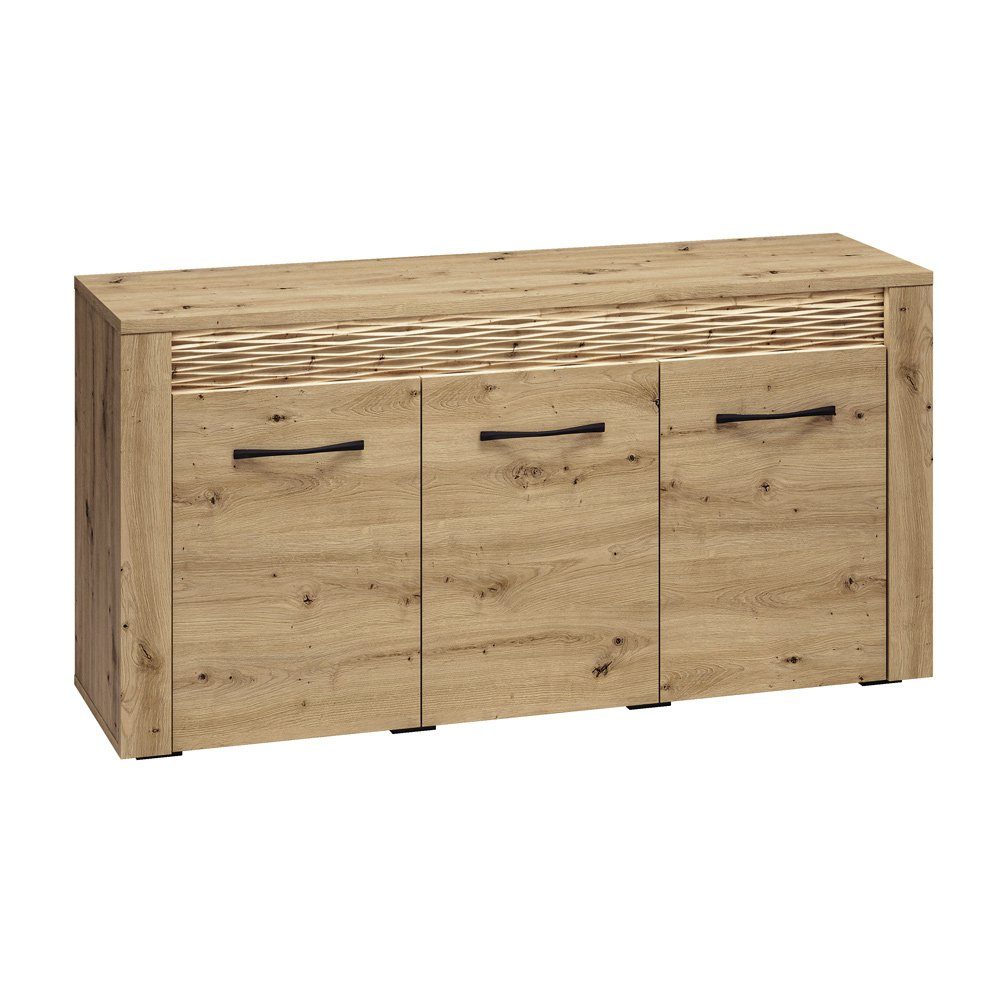 Lomadox Wohnwand ARTA-131, (4-St., 4-tlg), Artisan Eiche Nb. 325/200/40 cm