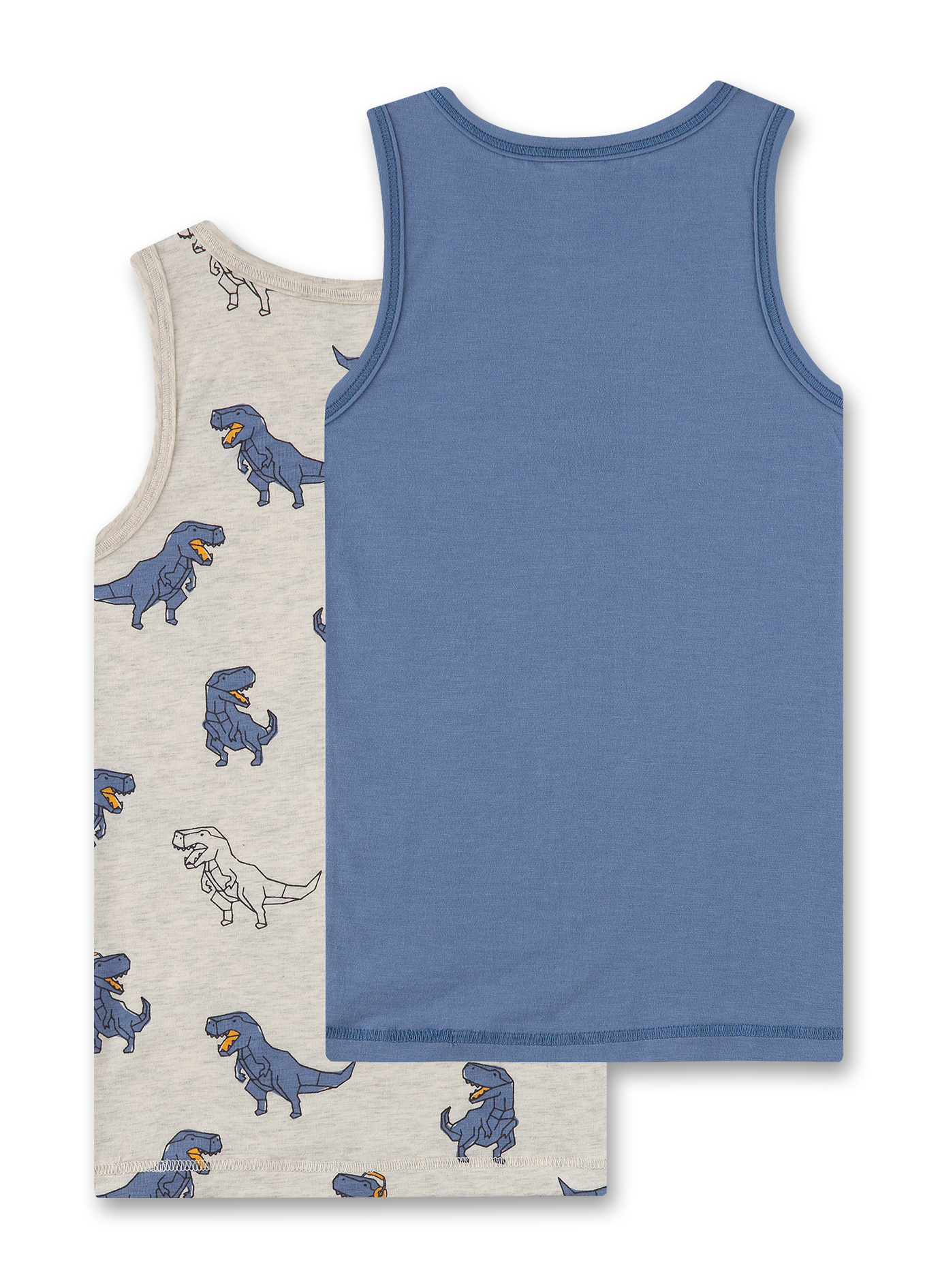 Jungen-Unterhemd Beigemelange & Blau