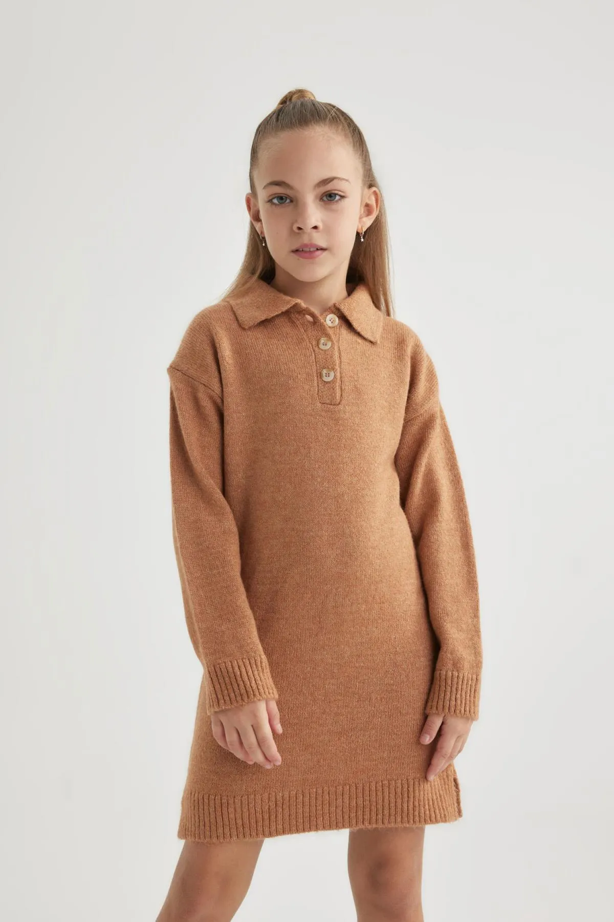 DeFacto  Langarm-Strickkleid mit Rollkragen für Mädchen