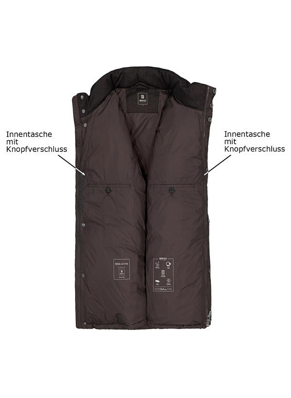 BOGGI MILANO, Daunenjacke, Wolle-Mikrofaser waschbar, braun