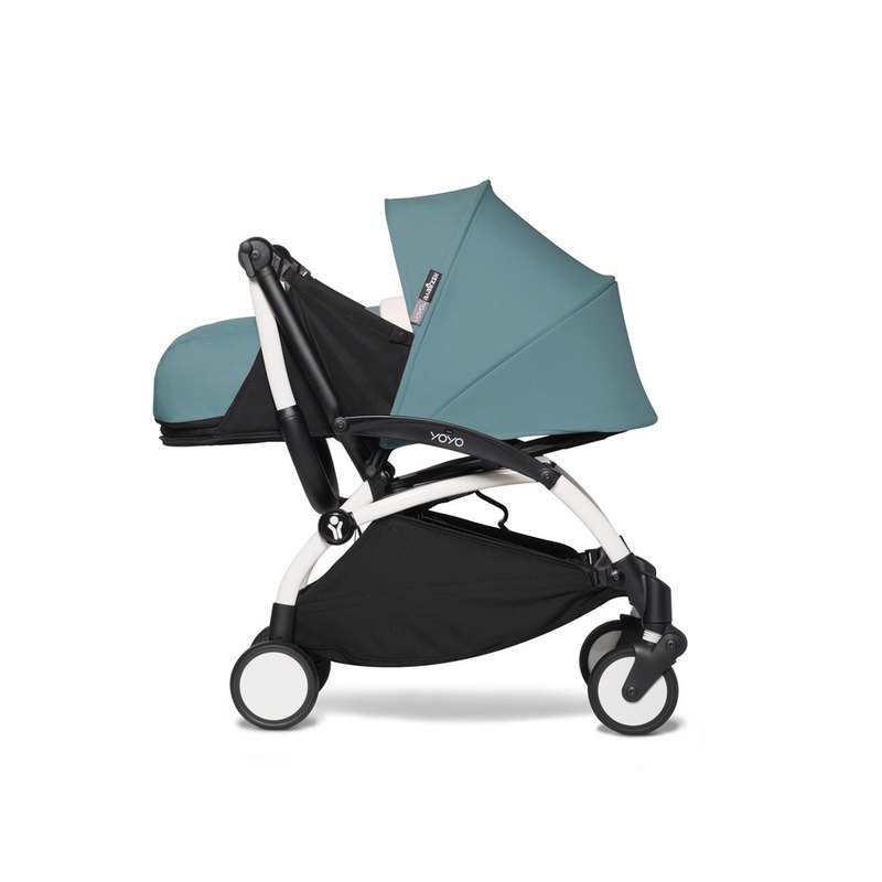 Poussette YOYO2 châssis blanc et assise 0+ aqua Babyzen