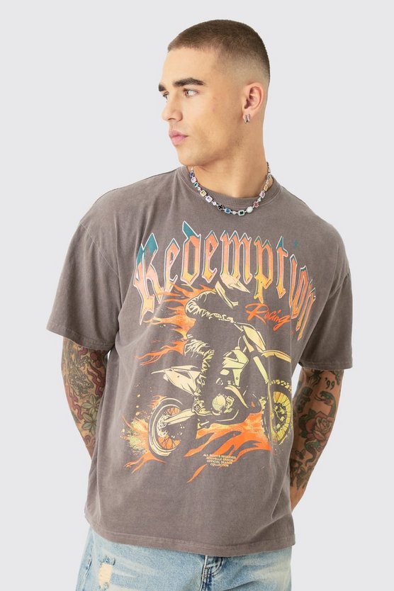Kastiges Oversize T-Shirt mit Print