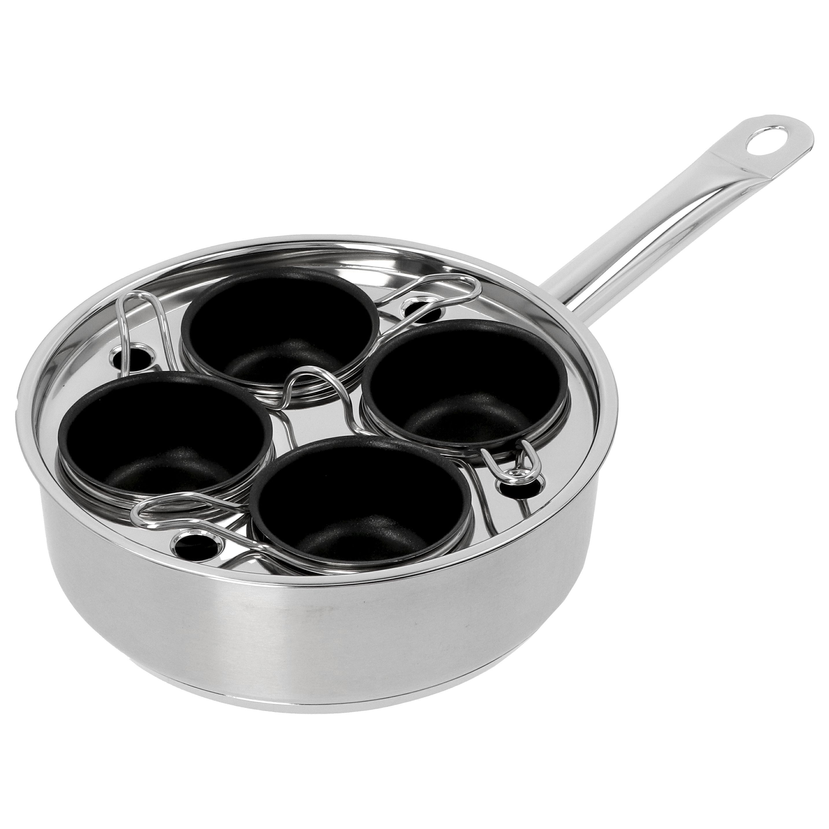 Gourmetpfanne mit 4 Schüsseln, Silber