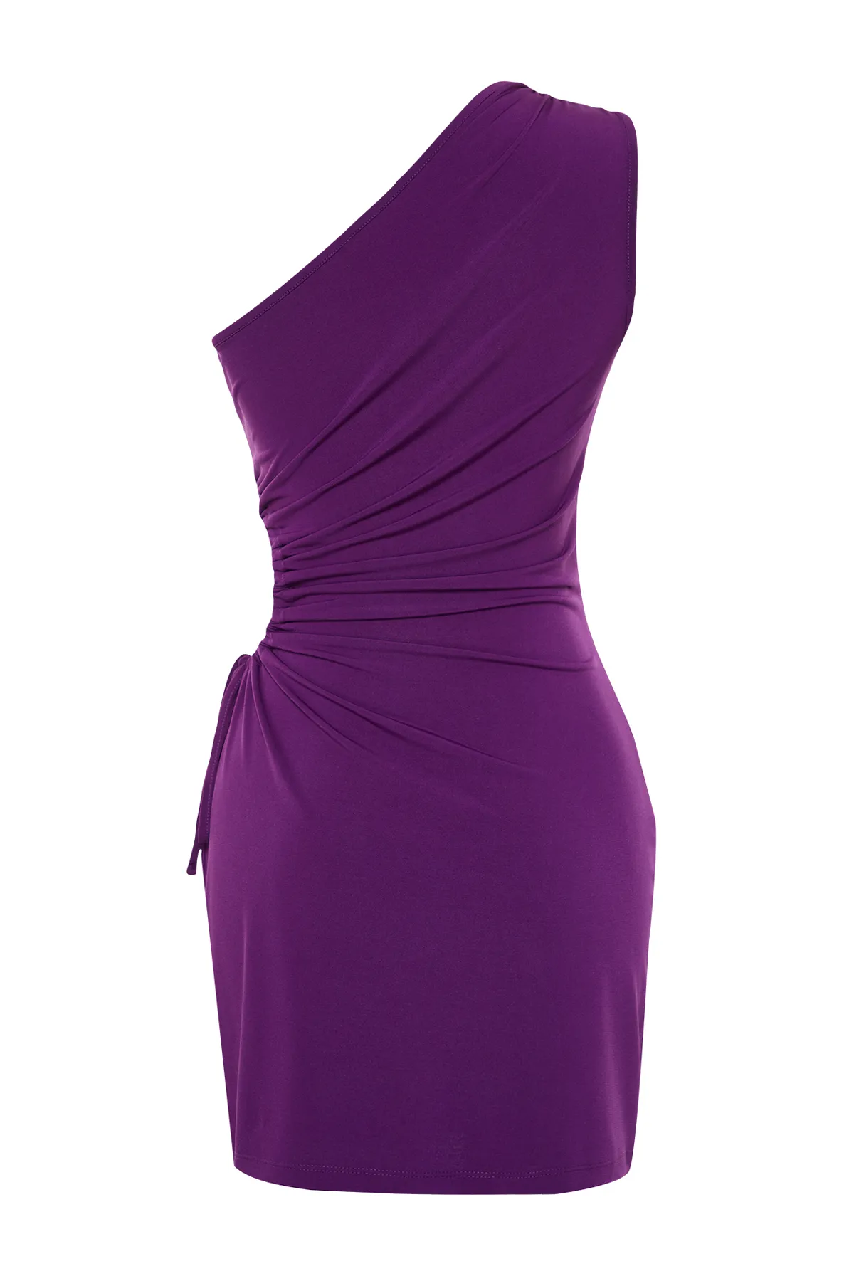 Trendyol Collection  Lila figurbetontes, gestricktes, detailliertes, elegantes Abendkleid mit Fensterausschnitt/Ausschnitt TPRSS23EL00154