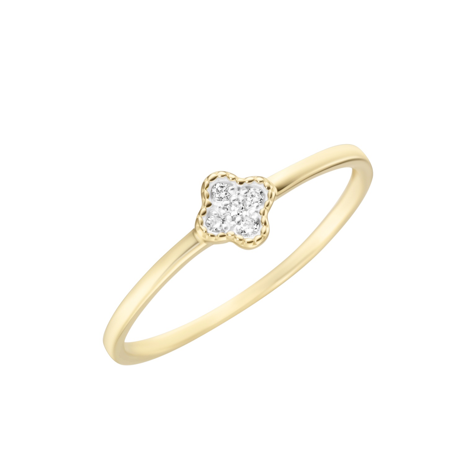 Ring Oberteil Blüte. mit funkelnden Brillanten. Gold 585