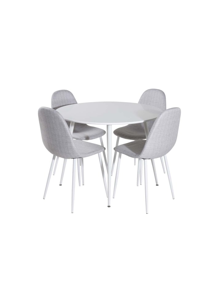 ebuy24 Essgruppe Plaza 1 (5-teilig) Weiß 100 x 100 cm günstig kaufen onesize