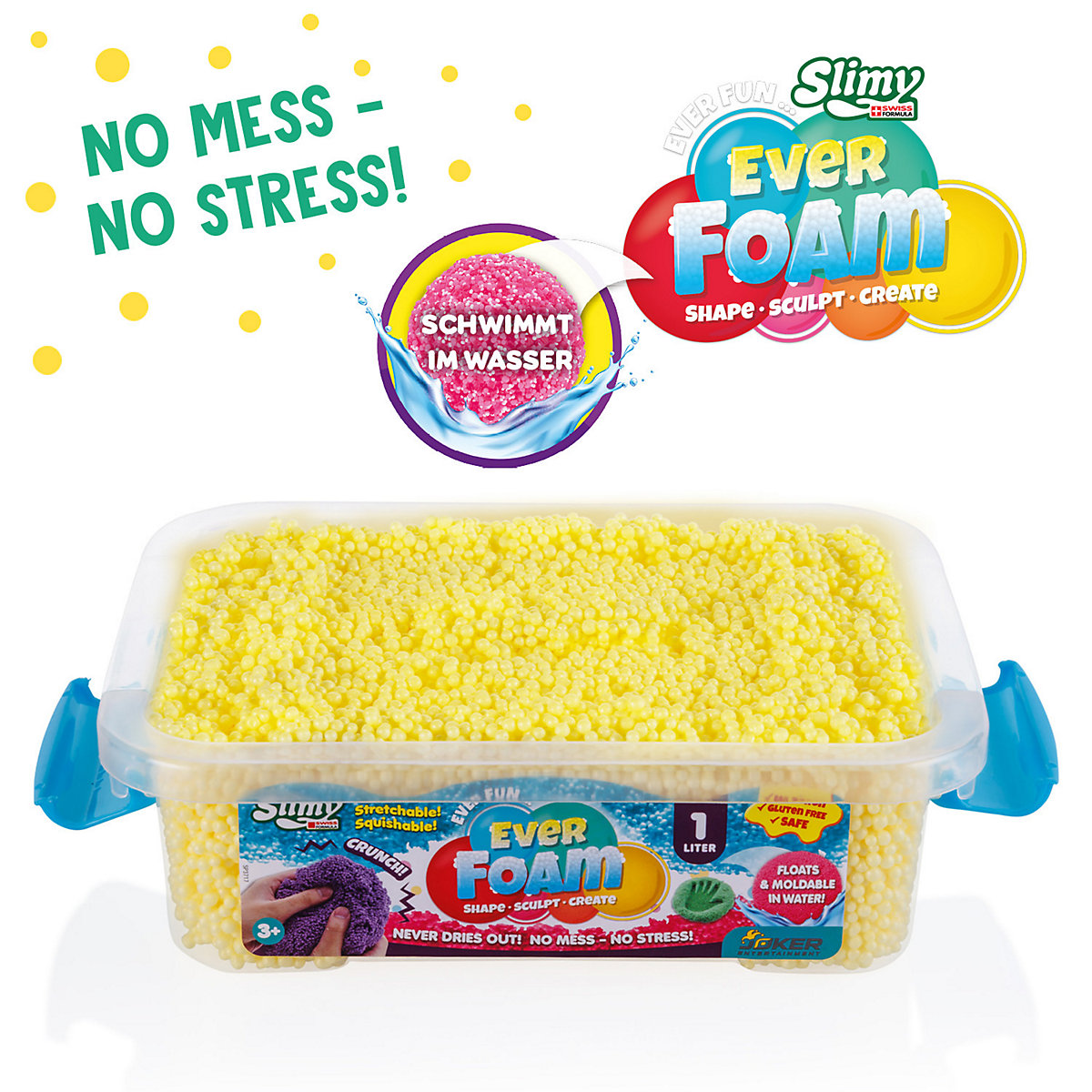 SLIMY Ever Foam - 1 Liter ultimativ sensorische original Slimy Wolkenschleim Spielmasse, die niemals trocknet!