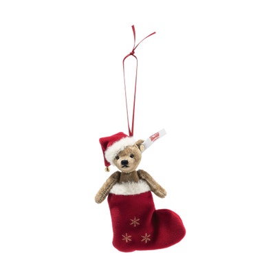 Weihnachtsteddybär Ornament, 12 cm, hellbraun