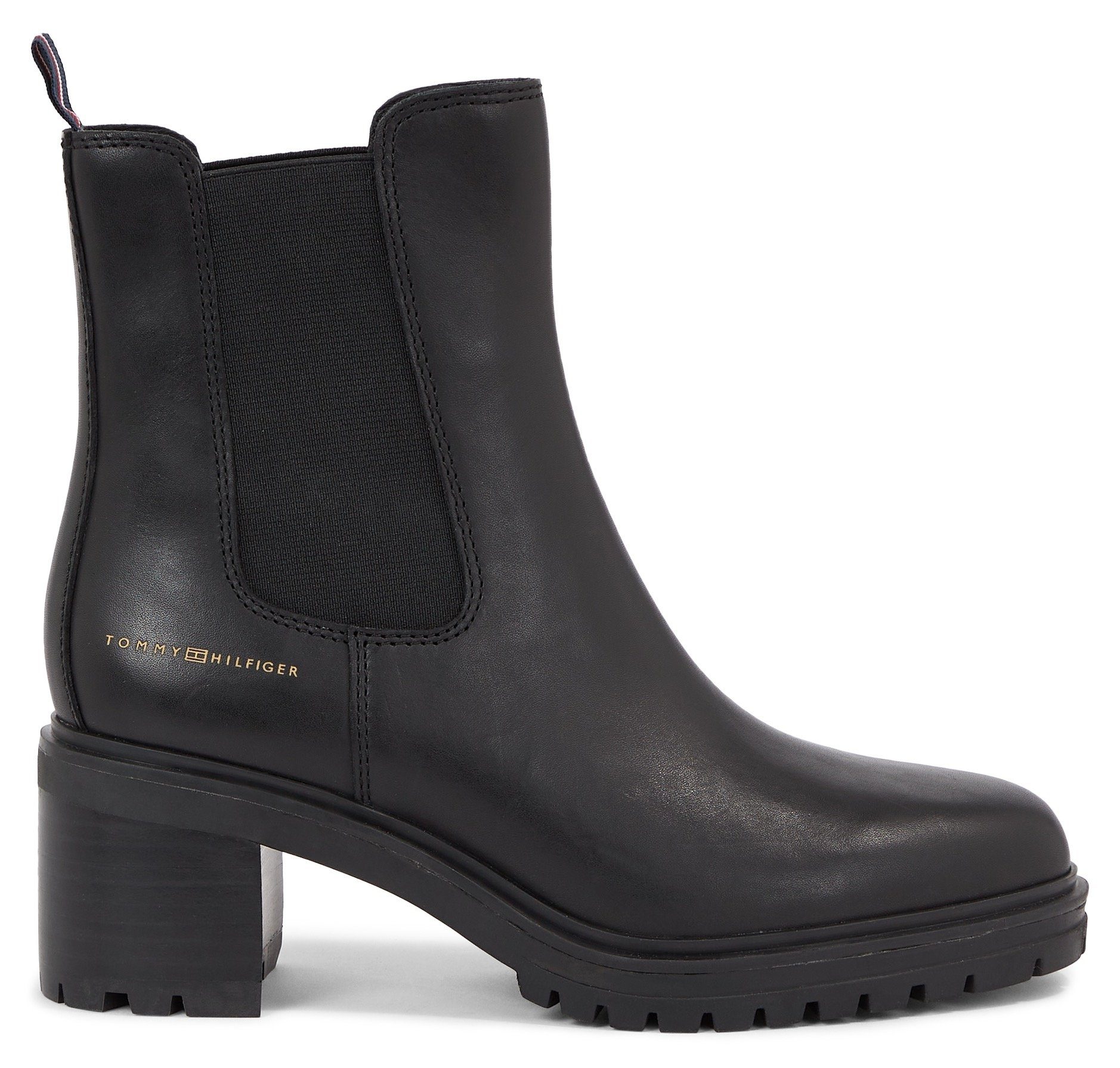 Tommy Hilfiger ESSENTIAL MIDHEEL LEATHER BOOTIE Chelseaboots mit Blockabsatz