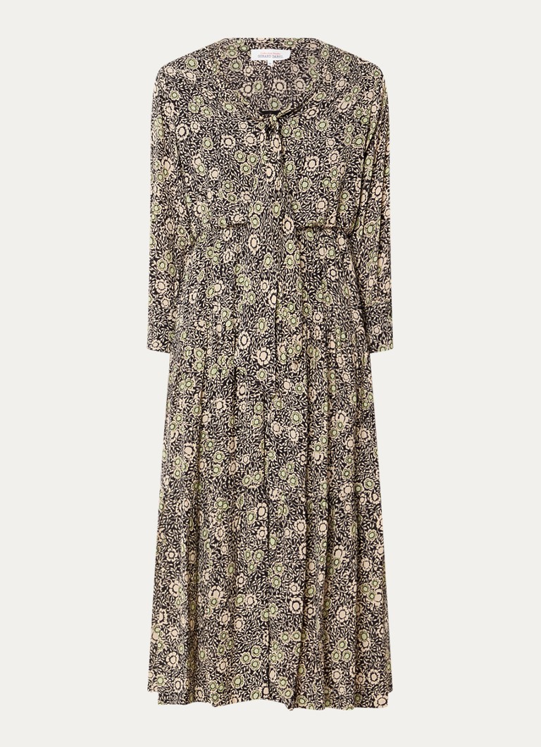 Abito midi a blusa Solya di Gerard Darel con collo a scialle e stampa floreale