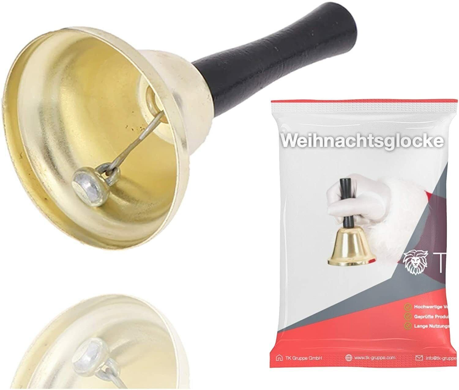 TK Gruppe Glocke 2x Weihnachtsglocke Nikolausglocke, Gold Glocke - Accessoire, 2-St.