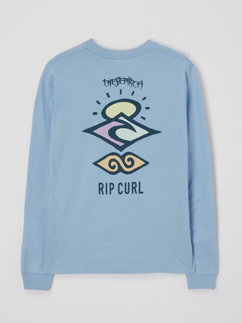 Longsleeve mit Logo in hellblau