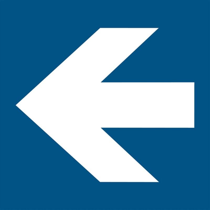 Djois Warnschild Pfeil nach links Klebstoff, einschraubbar PP (Polypropylen) 15 (B) x 0,14 (H) cm