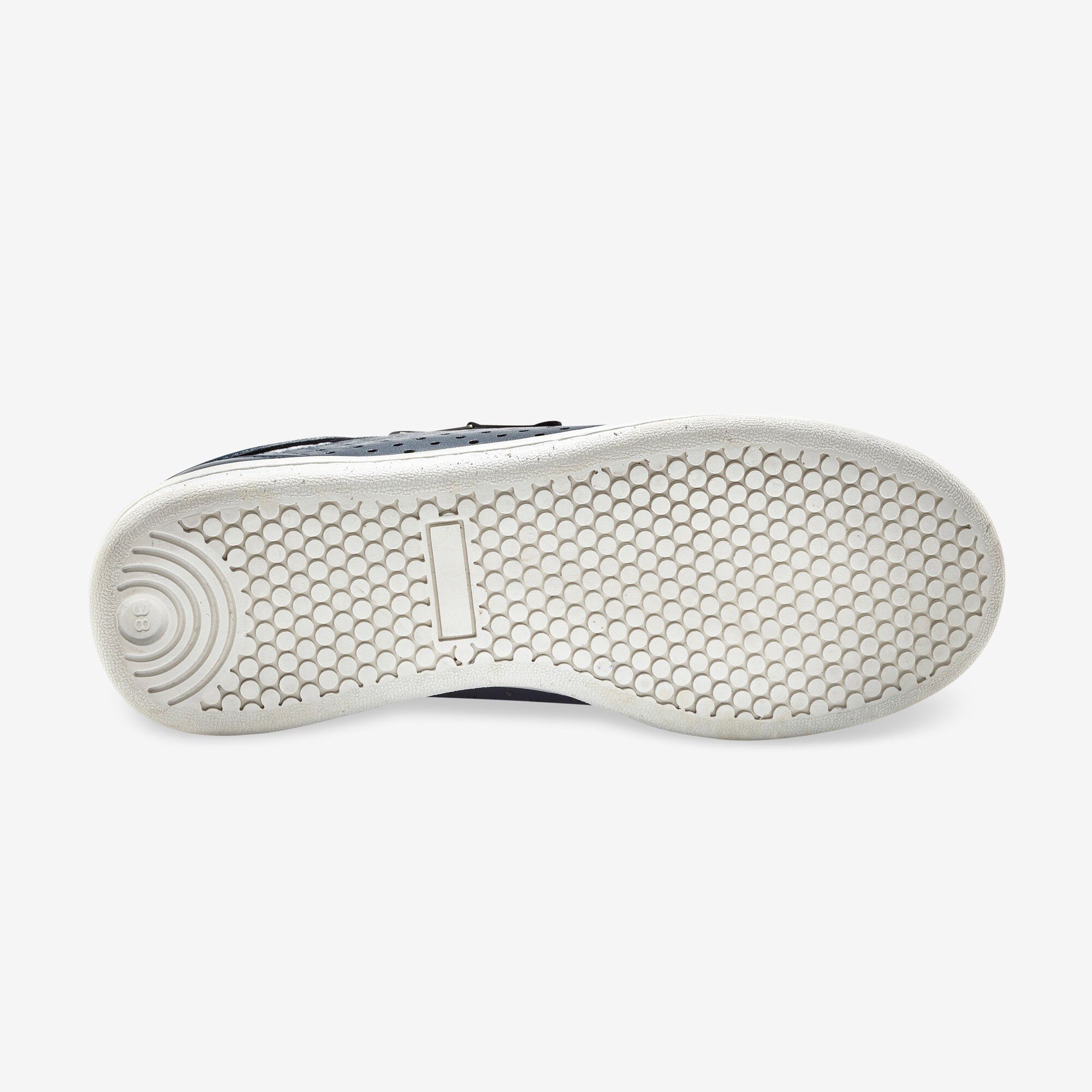 Tennis zippée en cuir perforé