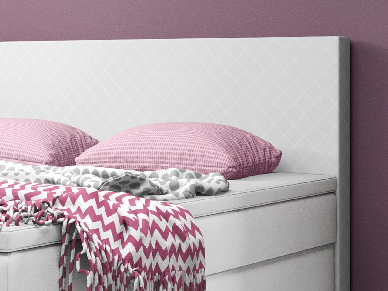 IHG Boxspringbett Madrid 180x200 cm Kunstleder Weiß