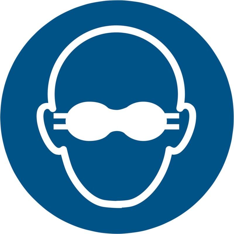 Djois Warnschild Weitgehend lichtundurchlässigen Augenschutz benutzen Klebstoff, einschraubbar PP (Polypropylen) 20 (B) x 0,14 (H) cm 3 Stück