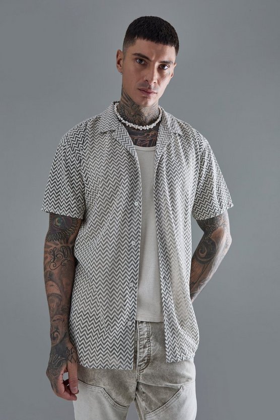 Tall kurzärmliges Oversize Hemd