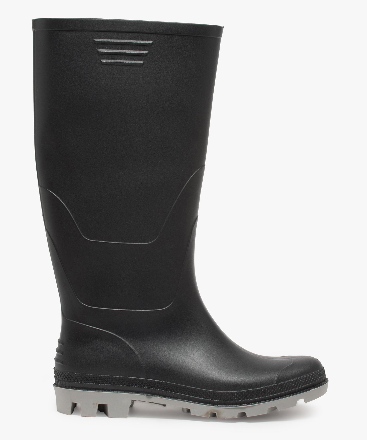 Bottes de pluie homme à semelle crantée contrastée noir | GEMO