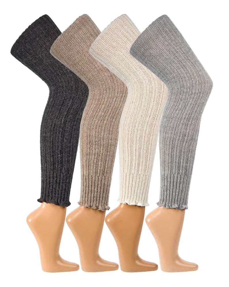 TippTexx 24 Beinstulpen 1 Paar Overknee Beinwärmer, Stulpen, mit Wolle (Schaf & Alpaka)